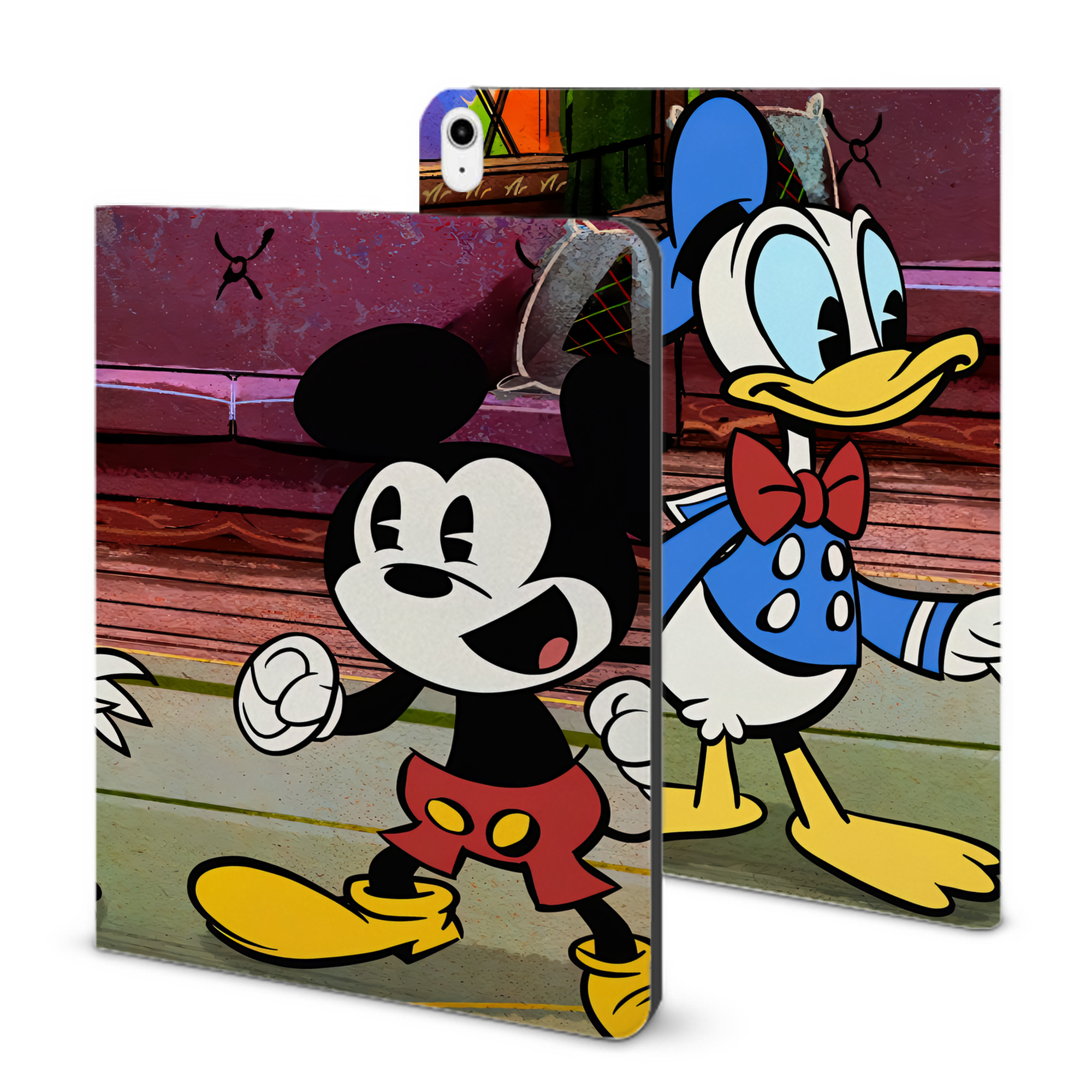 （画像用） ミッキーマウス Mickey Mouse IPadケース ペンホルダー付き ブックスタイルデザイン
